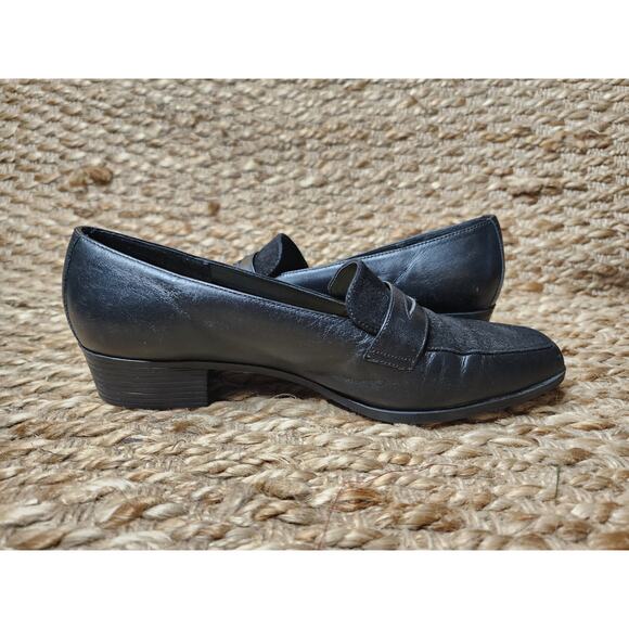 Mootsies Tootsies Leather Suede Black Loafers Flats Slip-On Business Work Size 8 - Picture 7 of 10